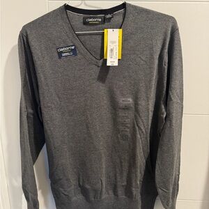 Claiborne Men's Gray V-Neck Sweater